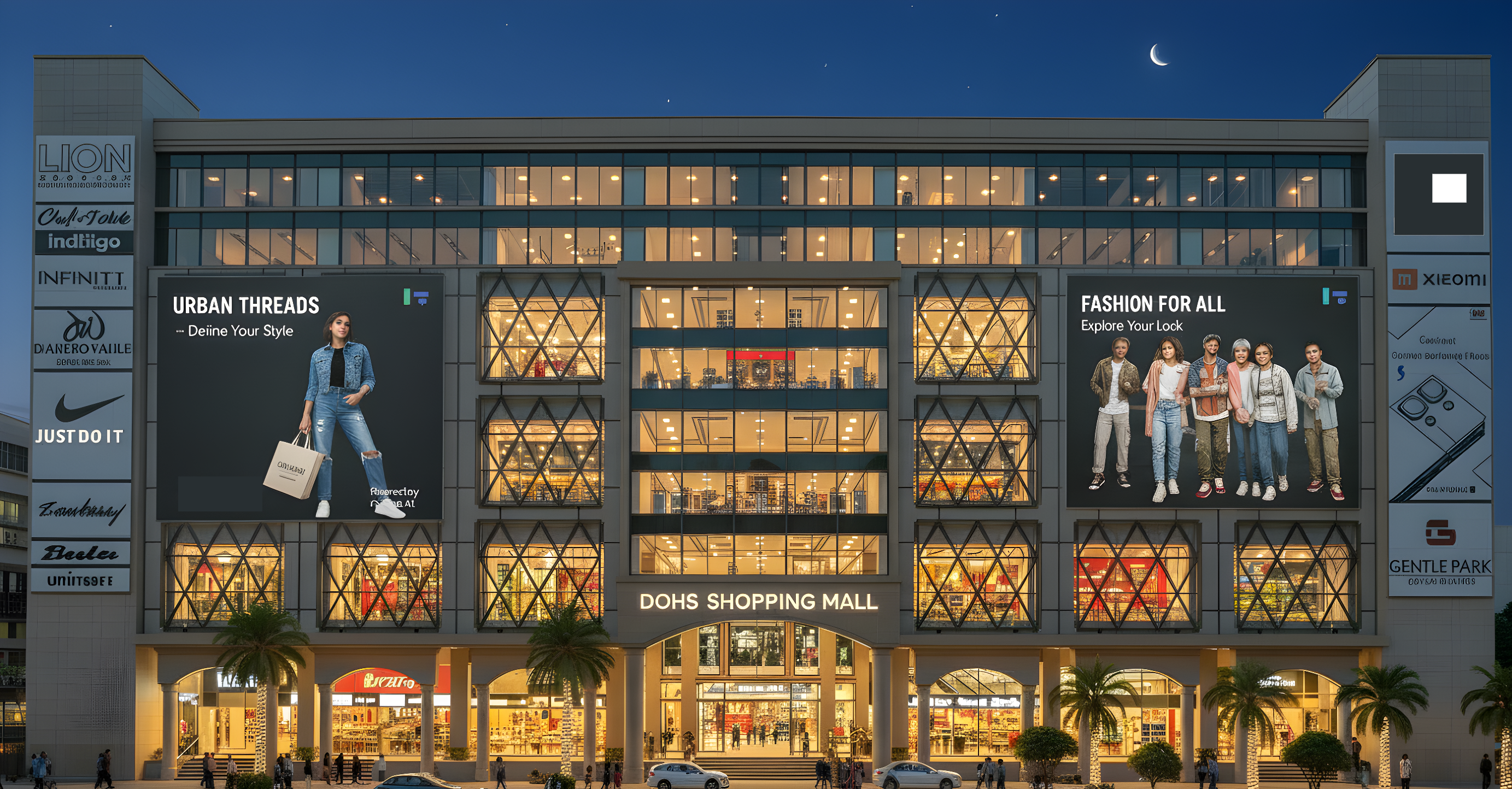 DOHS Plaza Exterior Night View